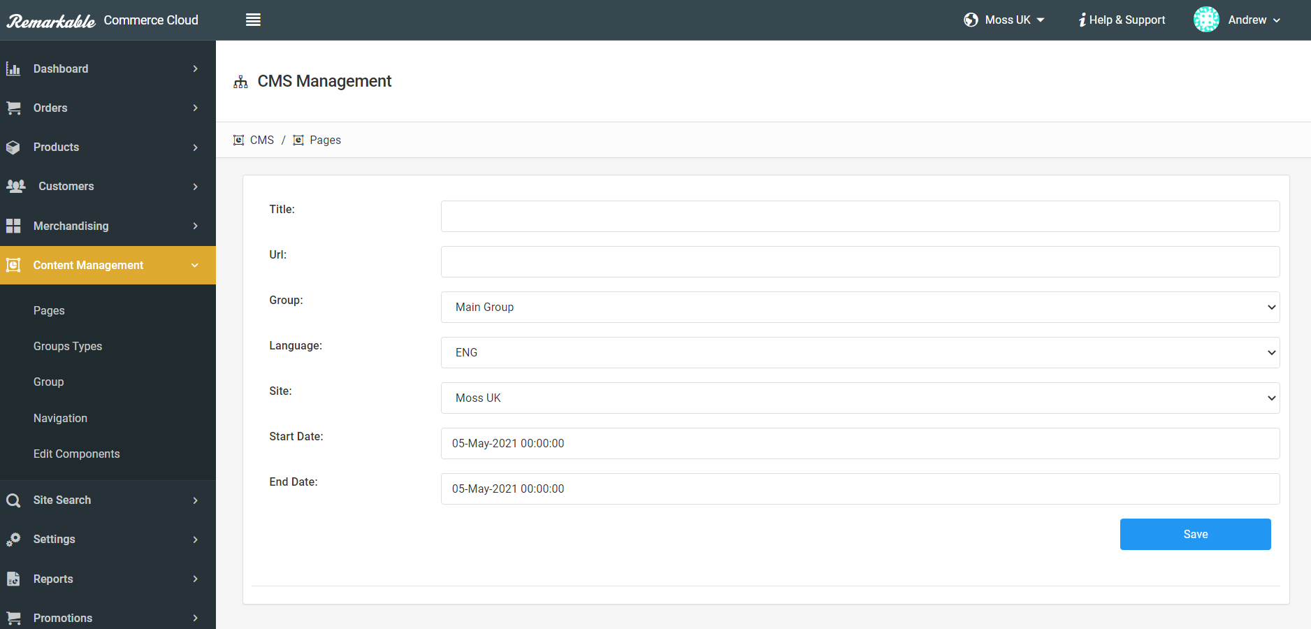 Create new page